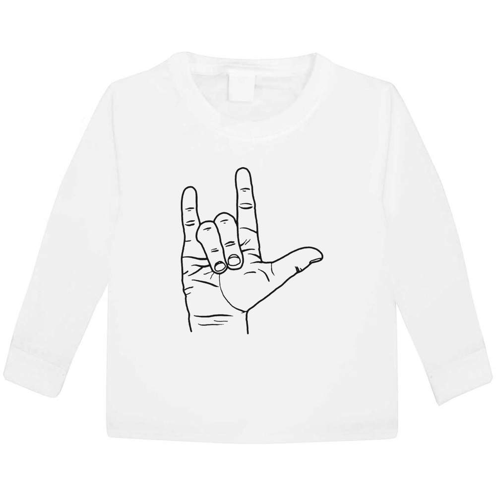 'Sign Language Love' Children's / Kid's Long Sleeve Cotton T-Shirts (KL025296)
