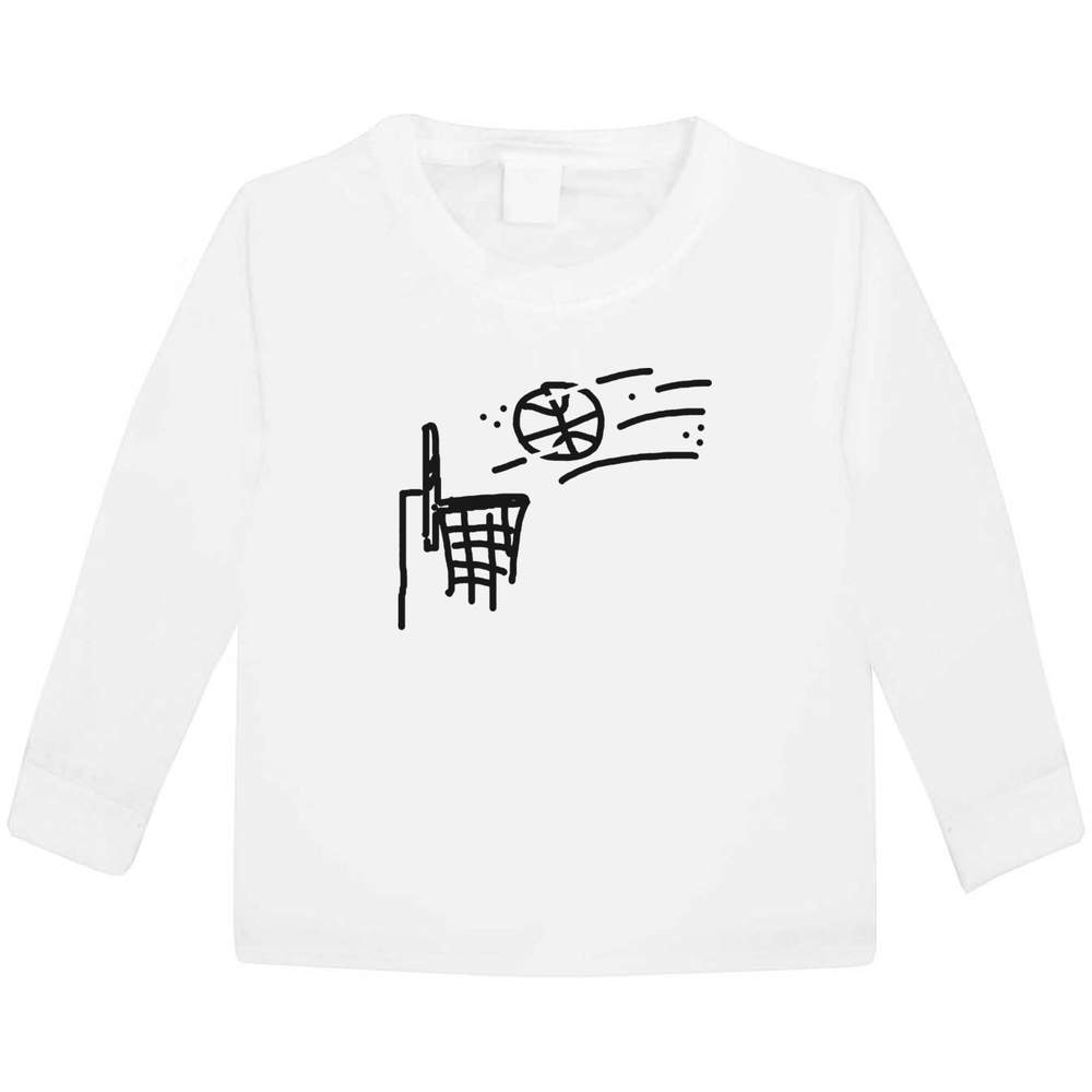'Basketball Hoop' Children's / Kid's Long Sleeve Cotton T-Shirt (3-4 Years) (KL00049001)
