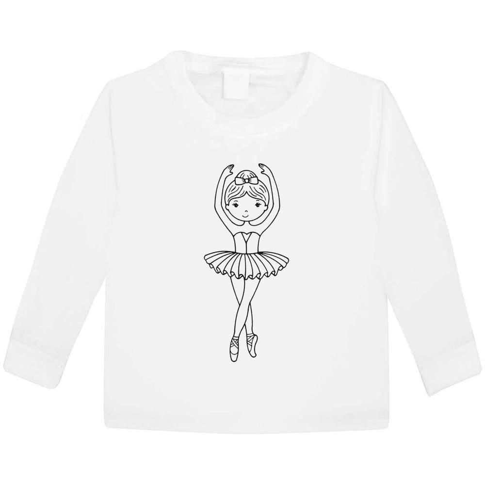 'Ballerina Girl' Children's / Kid's Long Sleeve Cotton T-Shirts (KL027122)