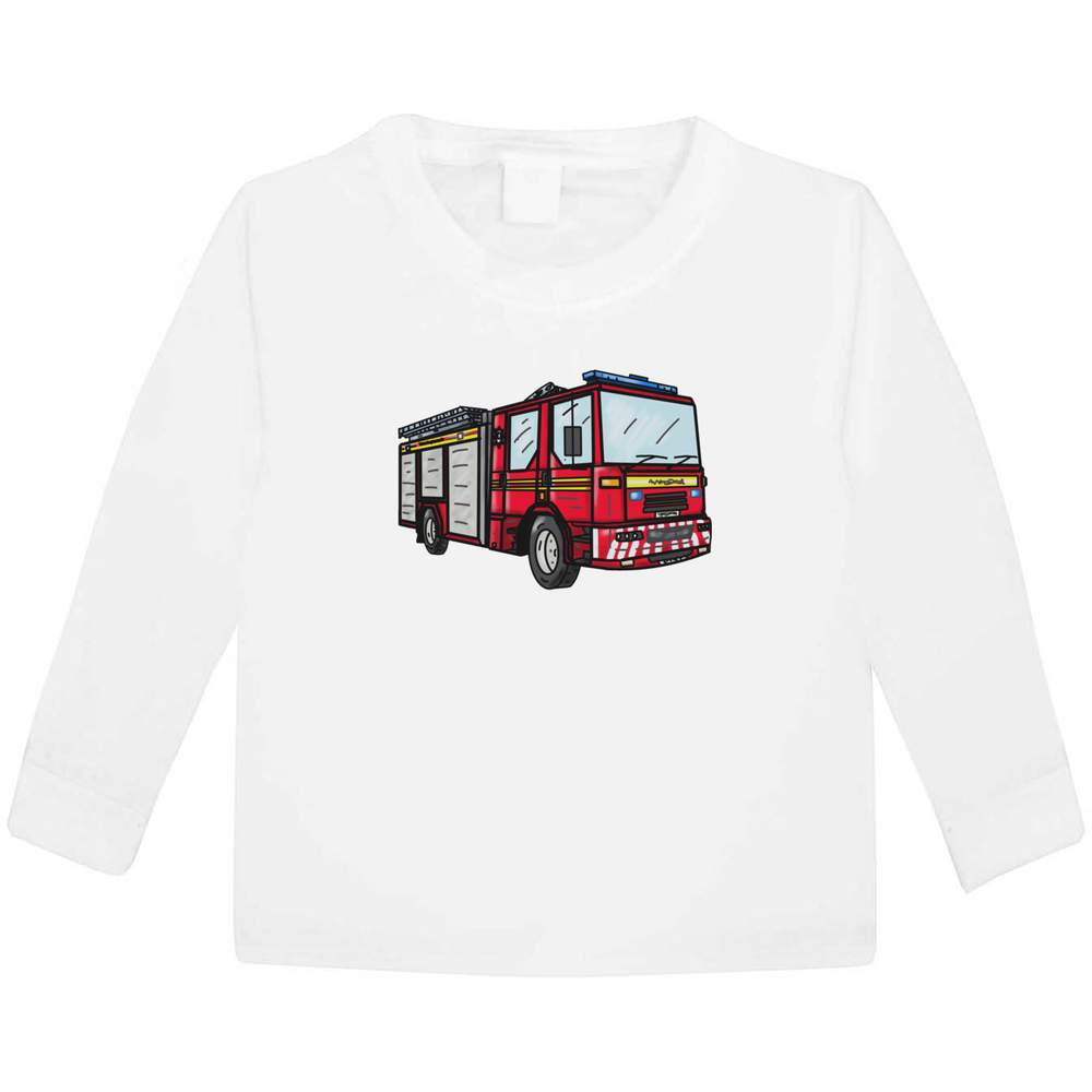 'Fire Engine' Children's / Kid's Long Sleeve Cotton T-Shirts (KL027662)