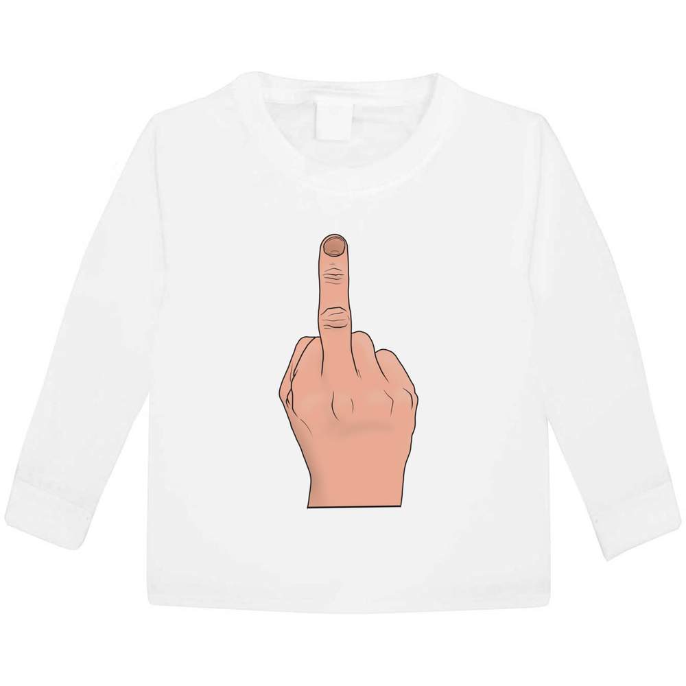 'Swearing Middle Finger' Children's / Kid's Long Sleeve Cotton T-Shirts (KL035457)
