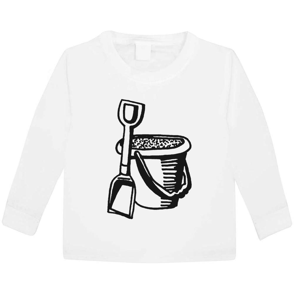 'Bucket & Spade' Children's / Kid's Long Sleeve Cotton T-Shirts (KL002860)