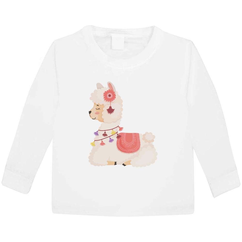 'Sitting Alpaca' Children's / Kid's Long Sleeve Cotton T-Shirts (KL039657)