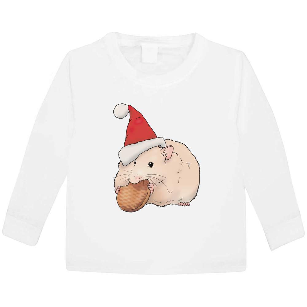 'Christmas Cookie Hamster' Children's / Kid's Long Sleeve Cotton T-Shirts (KL043424)