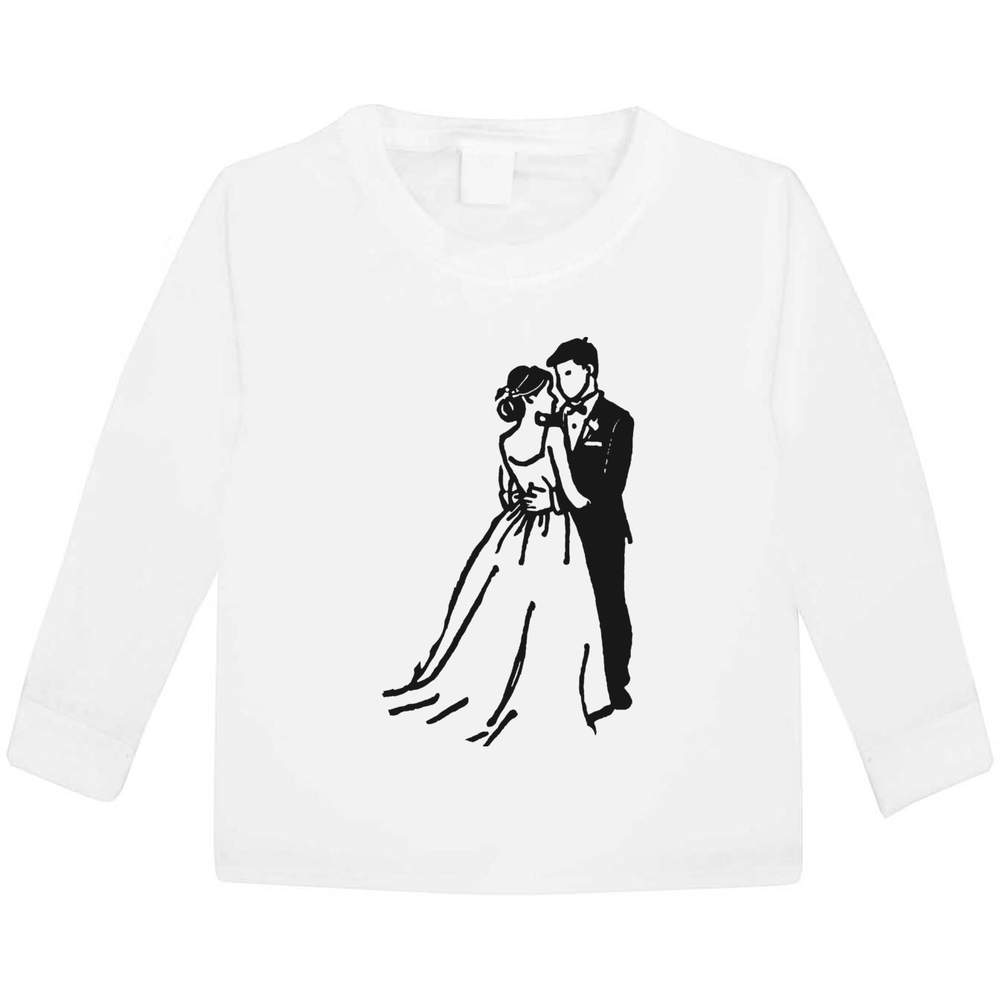 'Wedding Couple' Children's / Kid's Long Sleeve Cotton T-Shirts (KL046157)