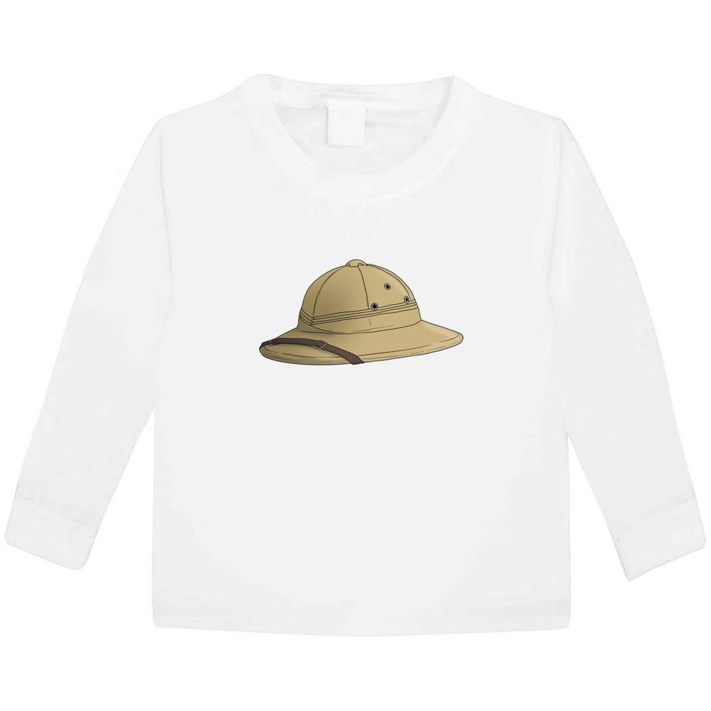 'Safari Hat' Children's / Kid's Long Sleeve Cotton T-Shirts (KL046530)