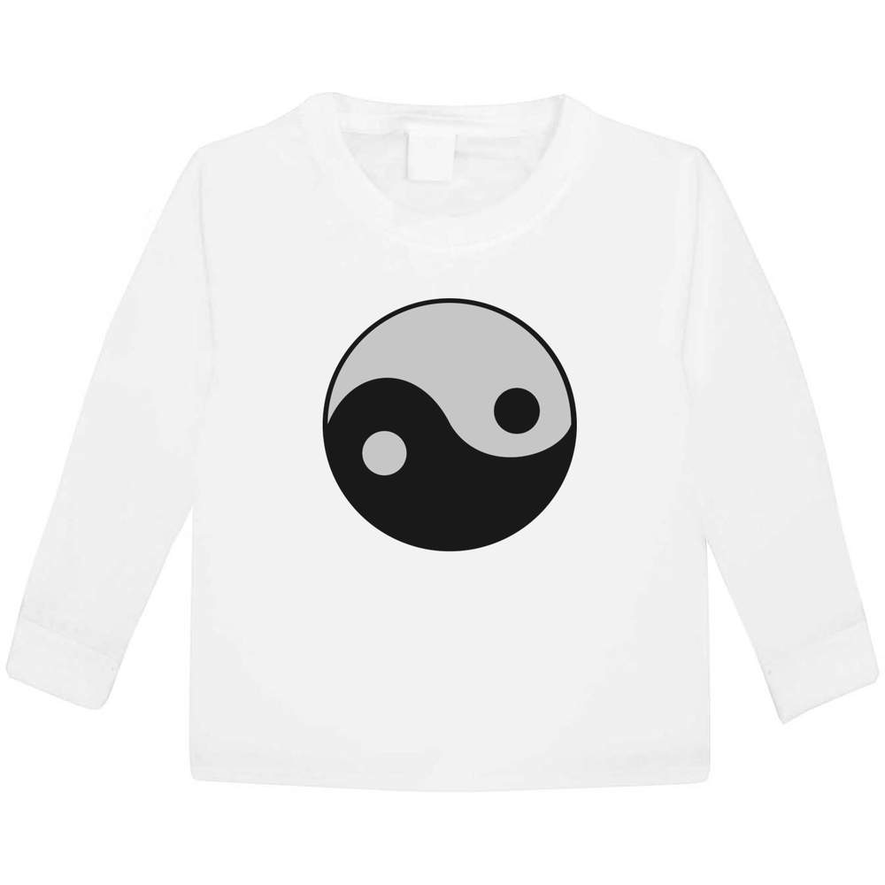 'Yin and Yang Icon' Children's / Kid's Long Sleeve Cotton T-Shirts (KL046804)