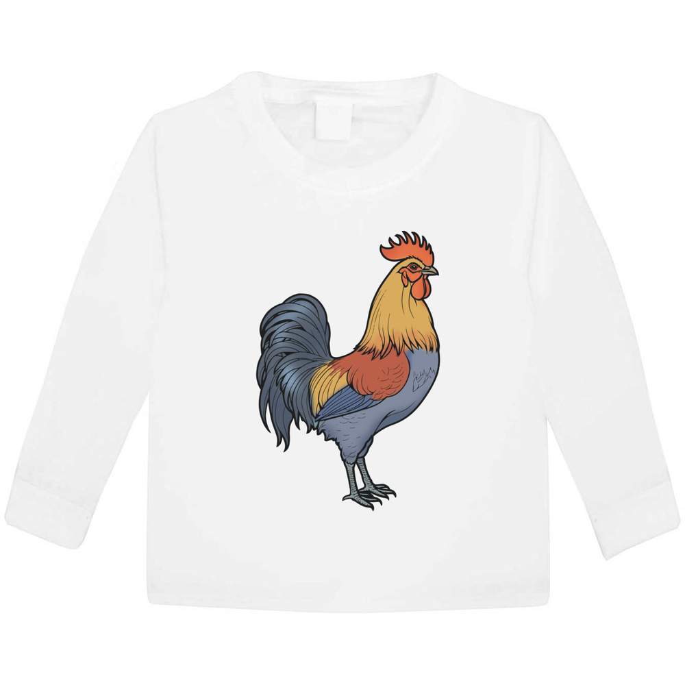 'Colorful Cockerel' Children's / Kid's Long Sleeve Cotton T-Shirts (KL047268)