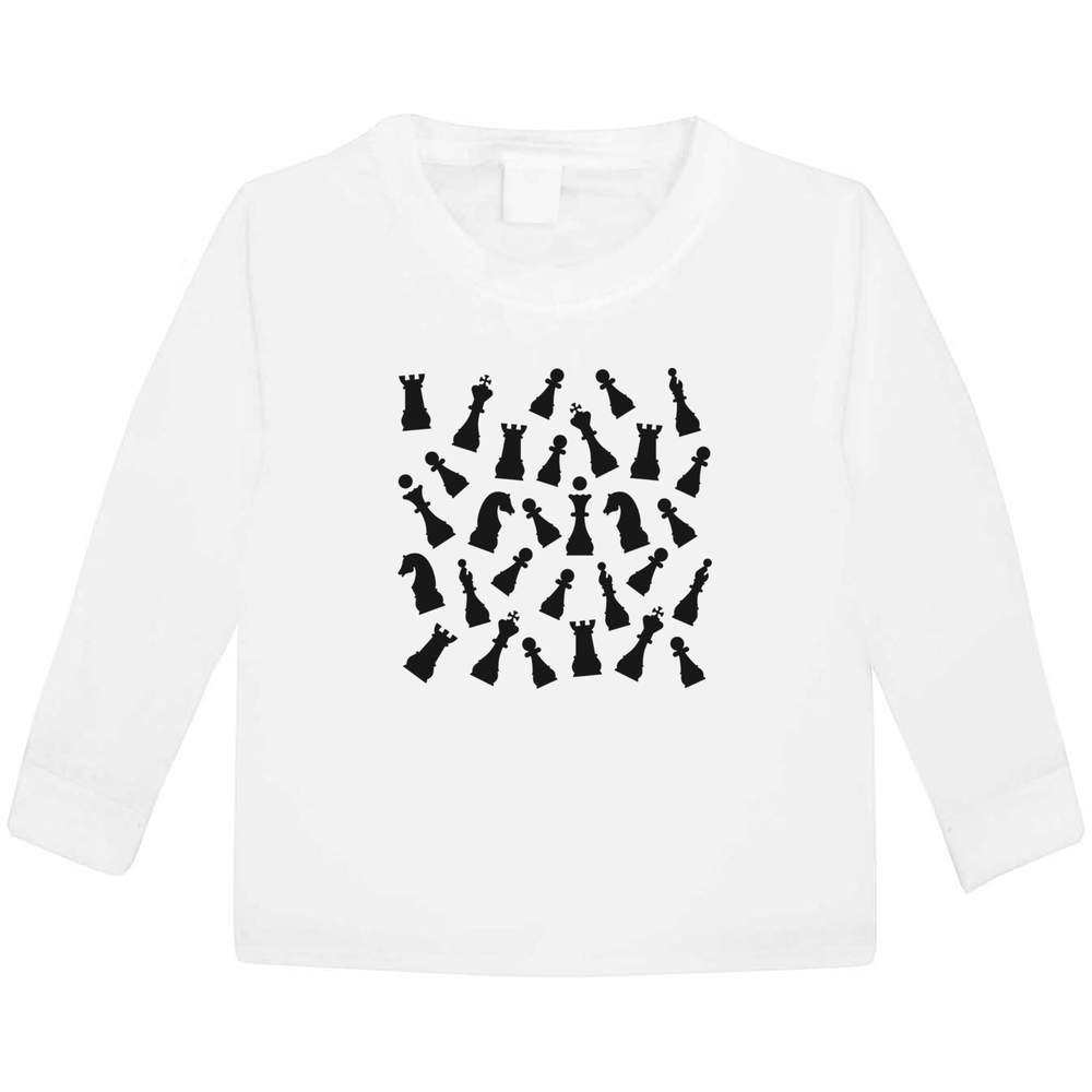 'Tumbling Chess Pieces' Children's / Kid's Long Sleeve Cotton T-Shirts (KL048735)
