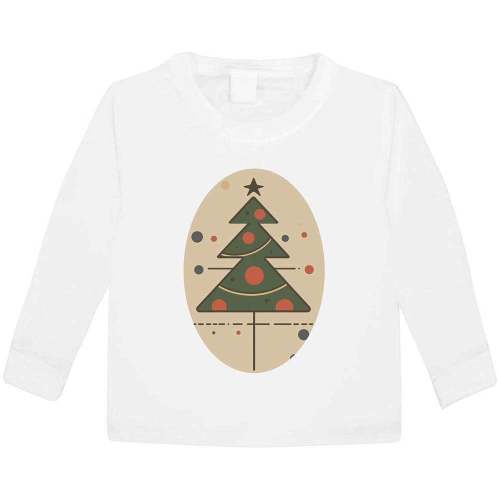 'Modern Christmas Tree' Children's / Kid's Long Sleeve Cotton T-Shirts (KL051310)
