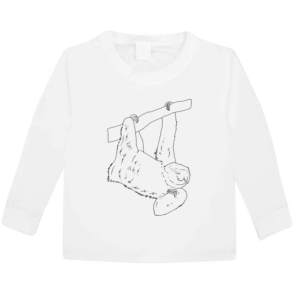 'Cute Dangling Sloth' Children's / Kid's Long Sleeve Cotton T-Shirts (KL054638)