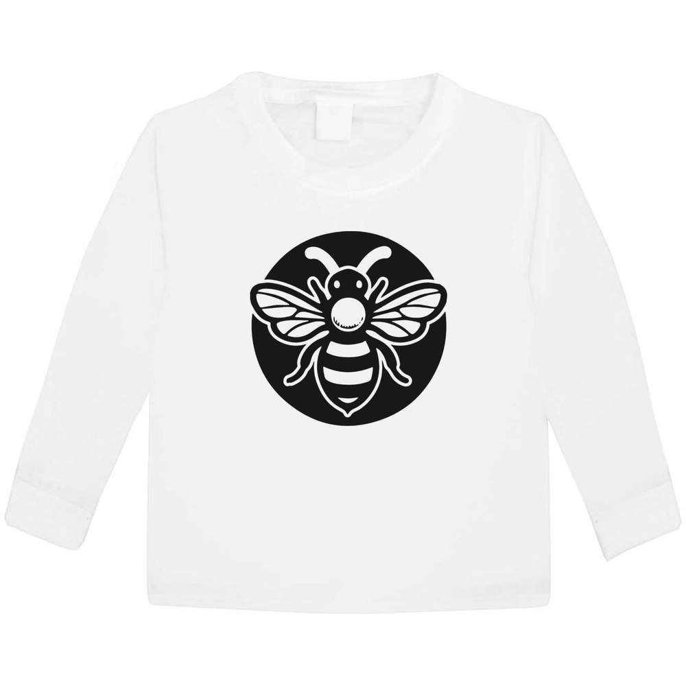 'Bumble Bee Motif' Children's / Kid's Long Sleeve Cotton T-Shirts (KL055230)
