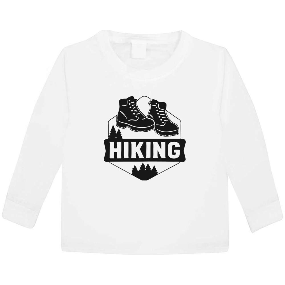'Hiking Emblem Boots' Children's / Kid's Long Sleeve Cotton T-Shirts (KL055319)