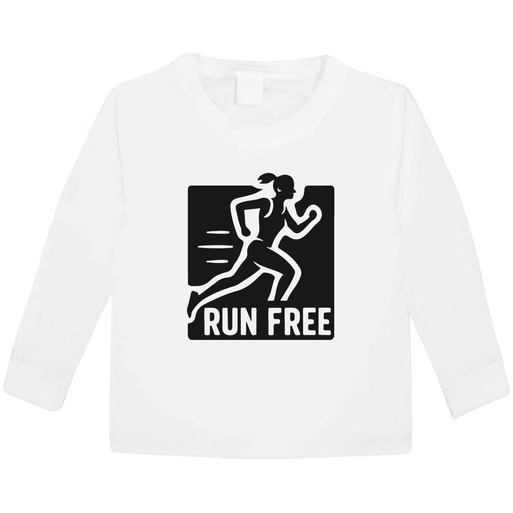 'Run Free Runner' Children's / Kid's Long Sleeve Cotton T-Shirts (KL055340)