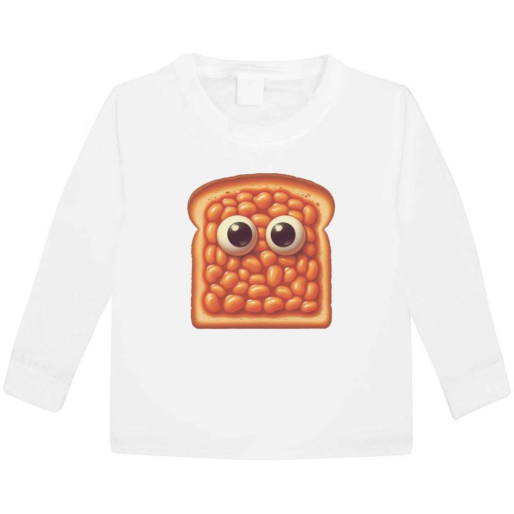 'Funny Beans On Toast' Children's / Kid's Long Sleeve Cotton T-Shirts (KL056420)