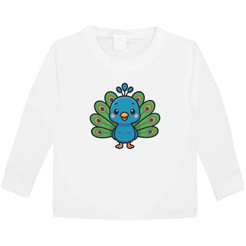 'Cute Peacock' Children's / Kid's Long Sleeve Cotton T-Shirts (KL057358)