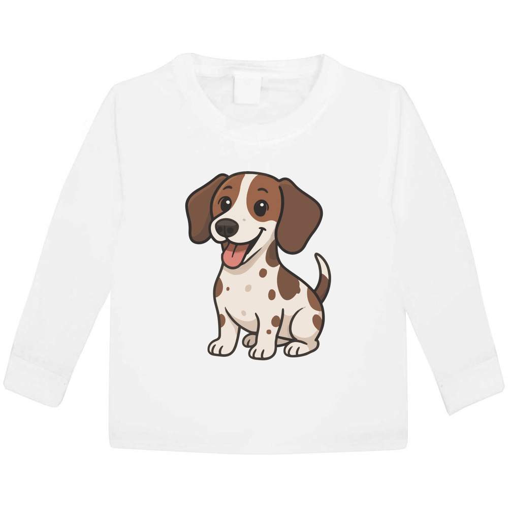 'Happy Sitting Jack Russell' Children's / Kid's Long Sleeve Cotton T-Shirts (KL057874)