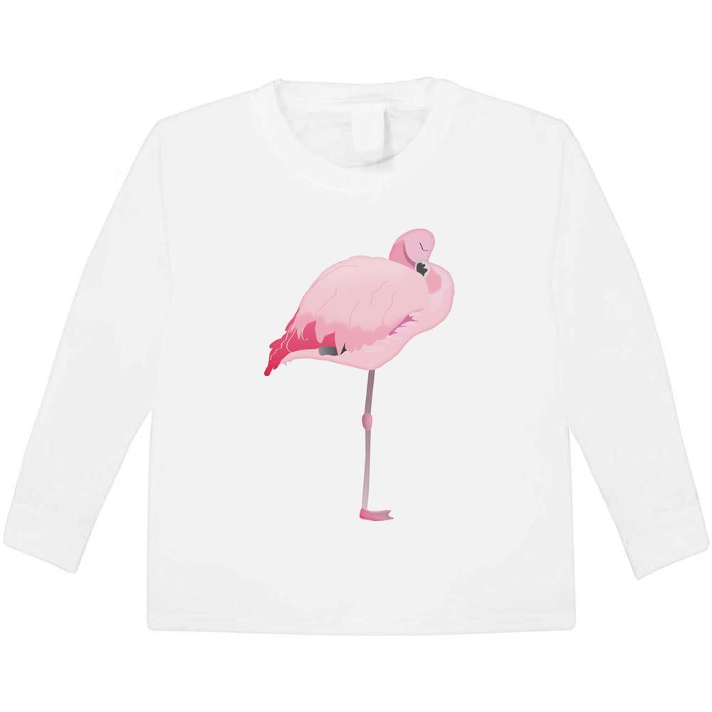 'Sleeping Flamingo' Children's / Kid's Long Sleeve Cotton T-Shirt (5-6 Years) (KL00038127)