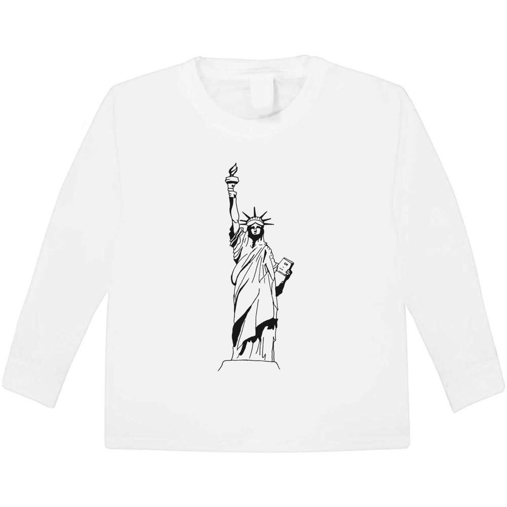 'Statue of Liberty' Children's / Kid's Long Sleeve Cotton T-Shirt (5-6 Years) (KL00081357)
