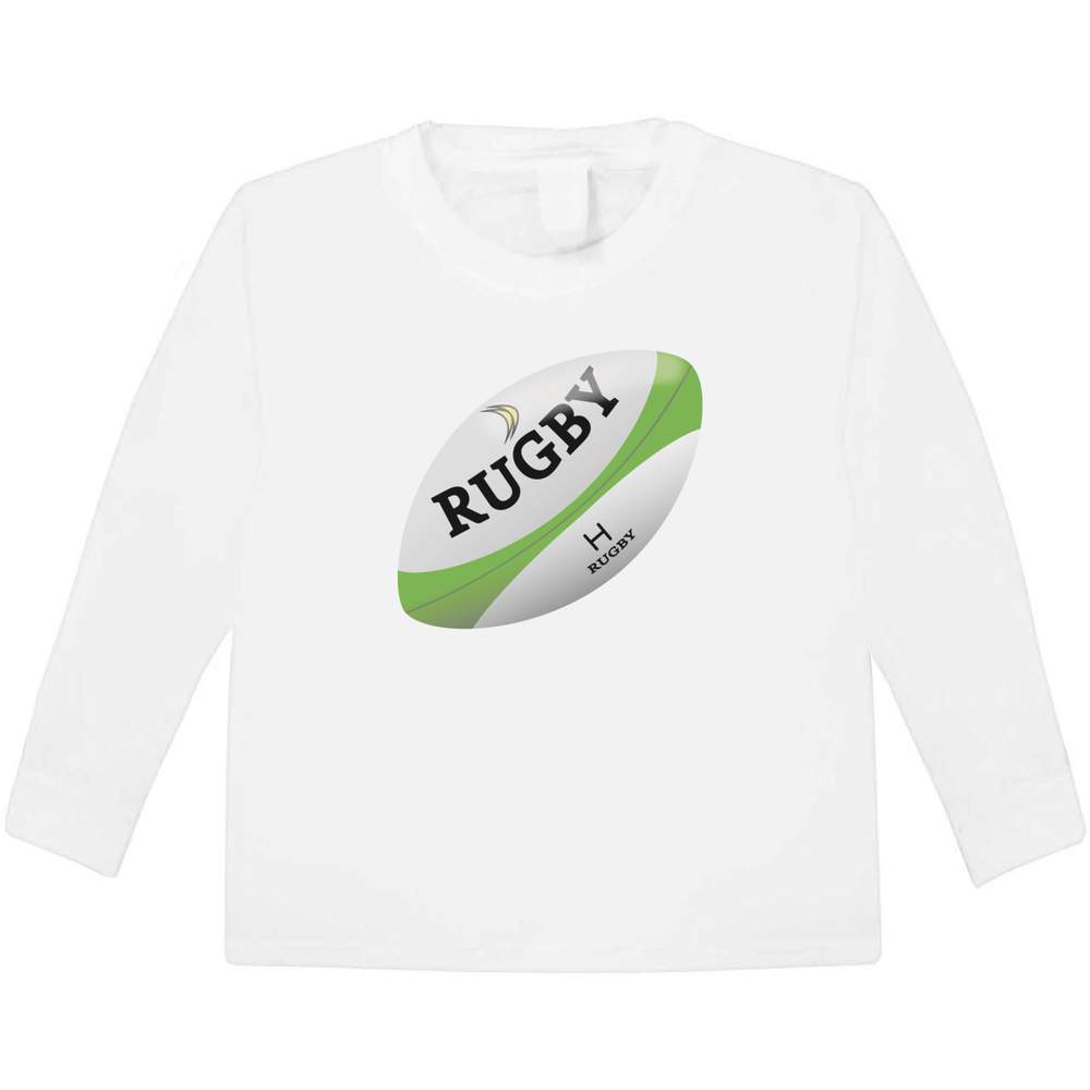 'Rugby Ball' Children's / Kid's Long Sleeve Cotton T-Shirt (5-6 Years) (KL00104745)
