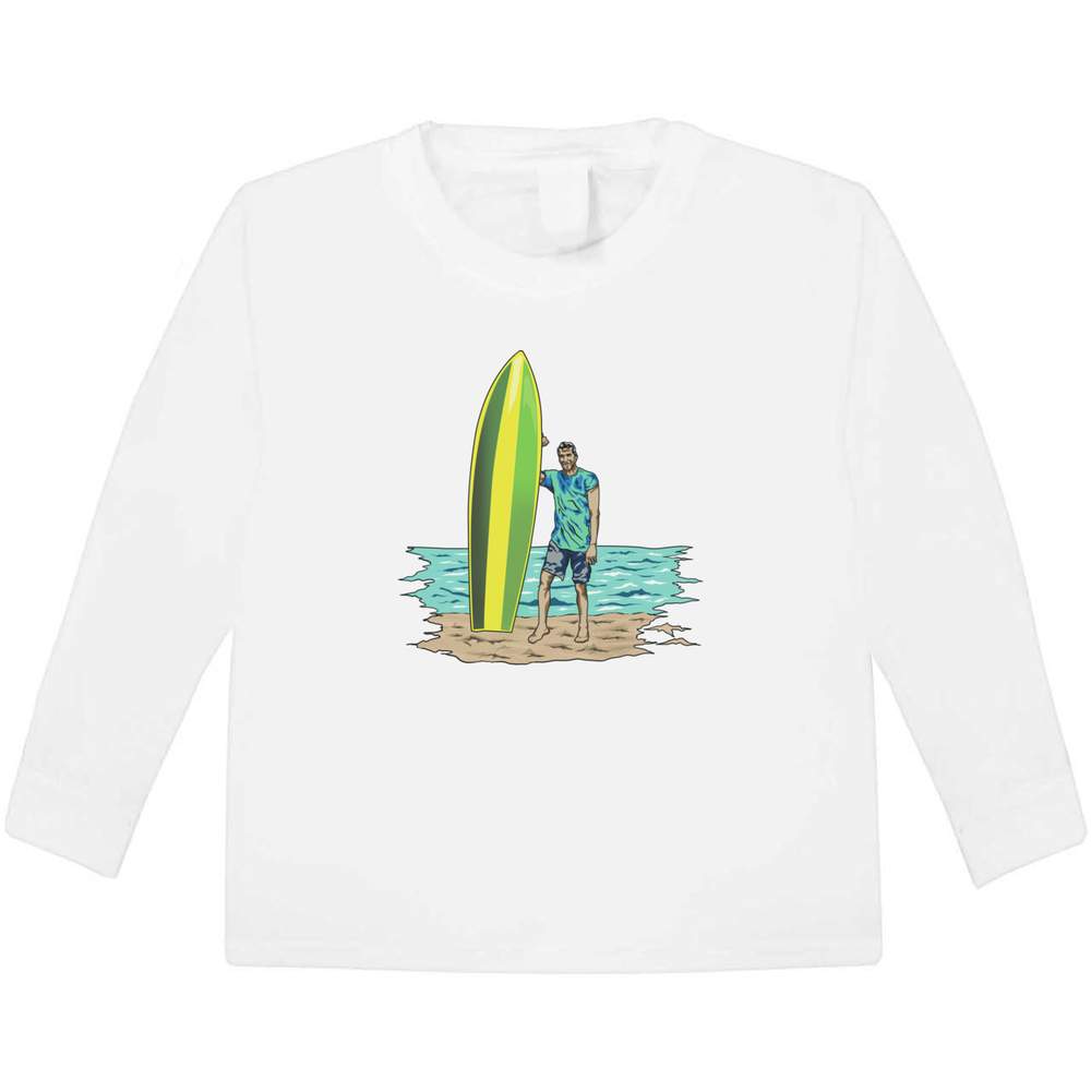 'Surf Man' Children's / Kid's Long Sleeve Cotton T-Shirts (KL045371)
