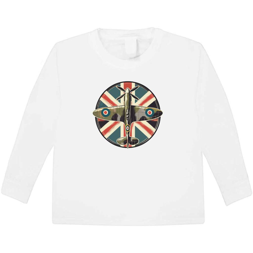 'Spitfire Aeroplane' Children's / Kid's Long Sleeve Cotton T-Shirt (5-6 Years) (KL00157870)