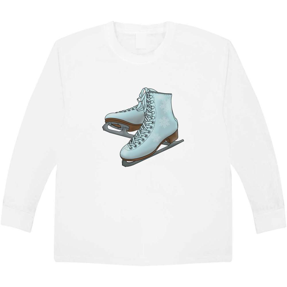 'Ice Skates' Children's / Kid's Long Sleeve Cotton T-Shirt (7-8 Years) (KL00076188)