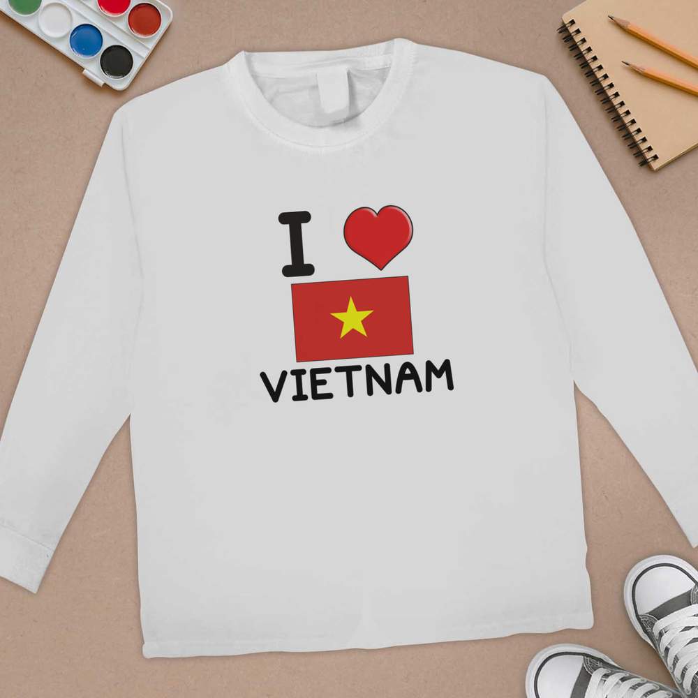 'I Love Vietnam' Children's / Kid's Long Sleeve Cotton T-Shirts (KL032791) - Picture 8 of 12