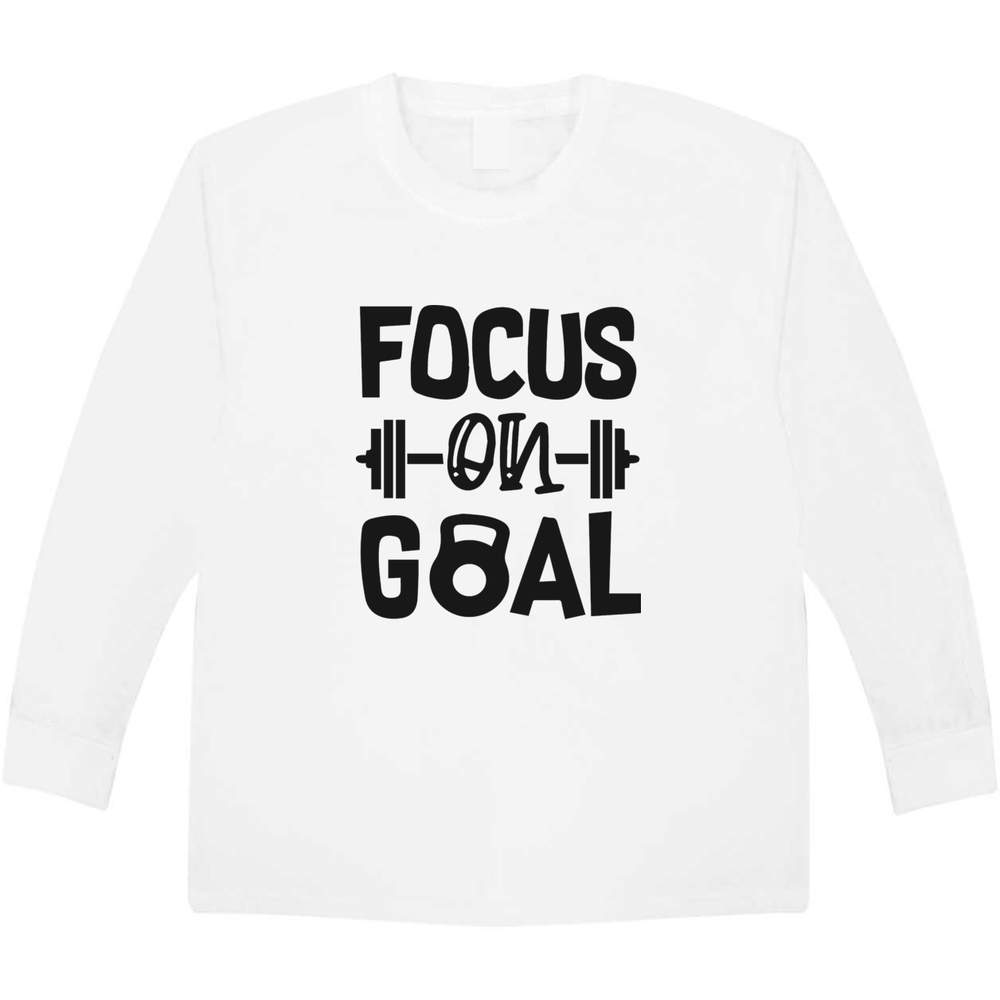 'Focus On Goal' Children's / Kid's Long Sleeve Cotton T-Shirts (KL046889) - Picture 7 of 12