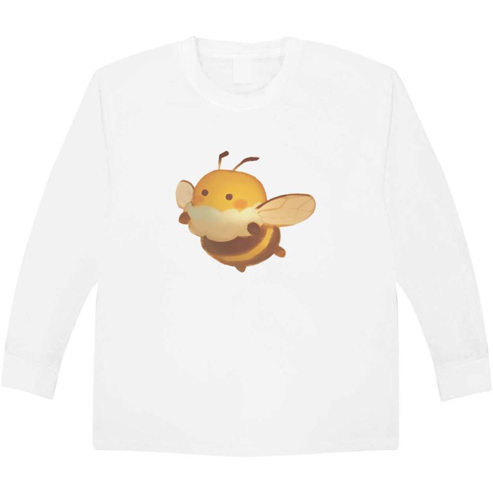 'Cute Bumblebee Flying' Children's / Kid's Long Sleeve Cotton T-Shirt (7-8 Years) (KL00169016)