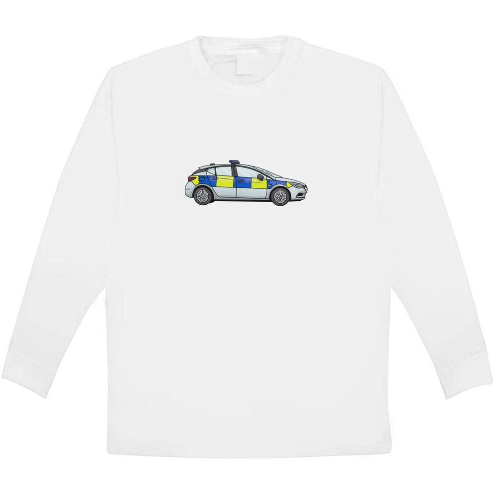 'UK Police Car' Children's / Kid's Long Sleeve Cotton T-Shirt (9-11 Years) (KL00093692)