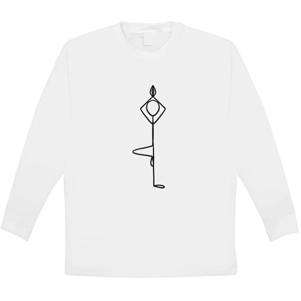 'Yoga Tree Pose' Children's / Kid's Long Sleeve Cotton T-Shirts (KL050306)