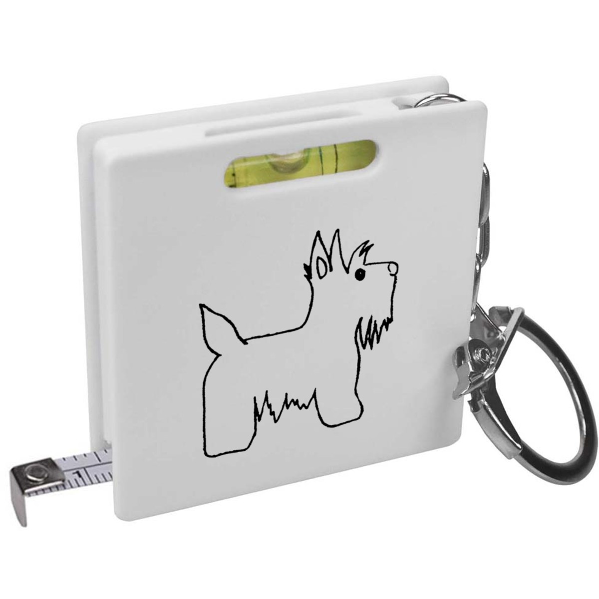 'Scottie Dog' Keyring Tape Measure / Spirit Level Tool (KM00012354)