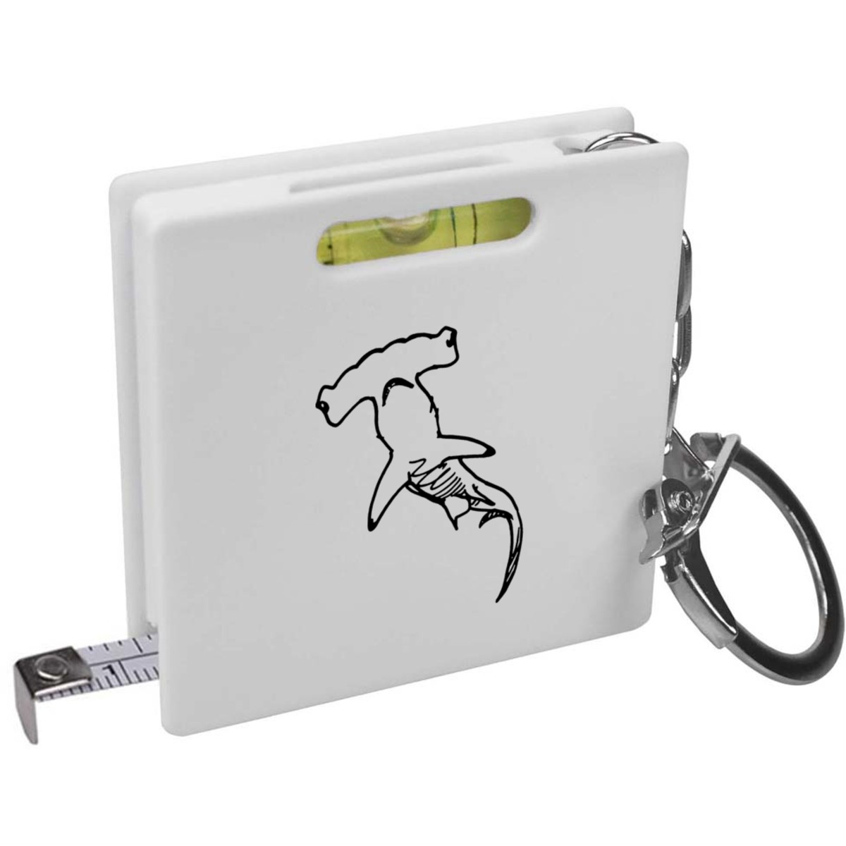 'Hammerhead Shark' Keyring Tape Measure / Spirit Level Tool (KM00019621)