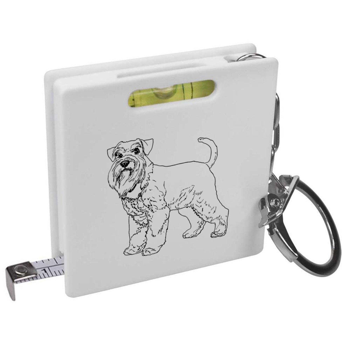 'Schnauzer' Keyring Tape Measure / Spirit Level Tool (KM00020411)