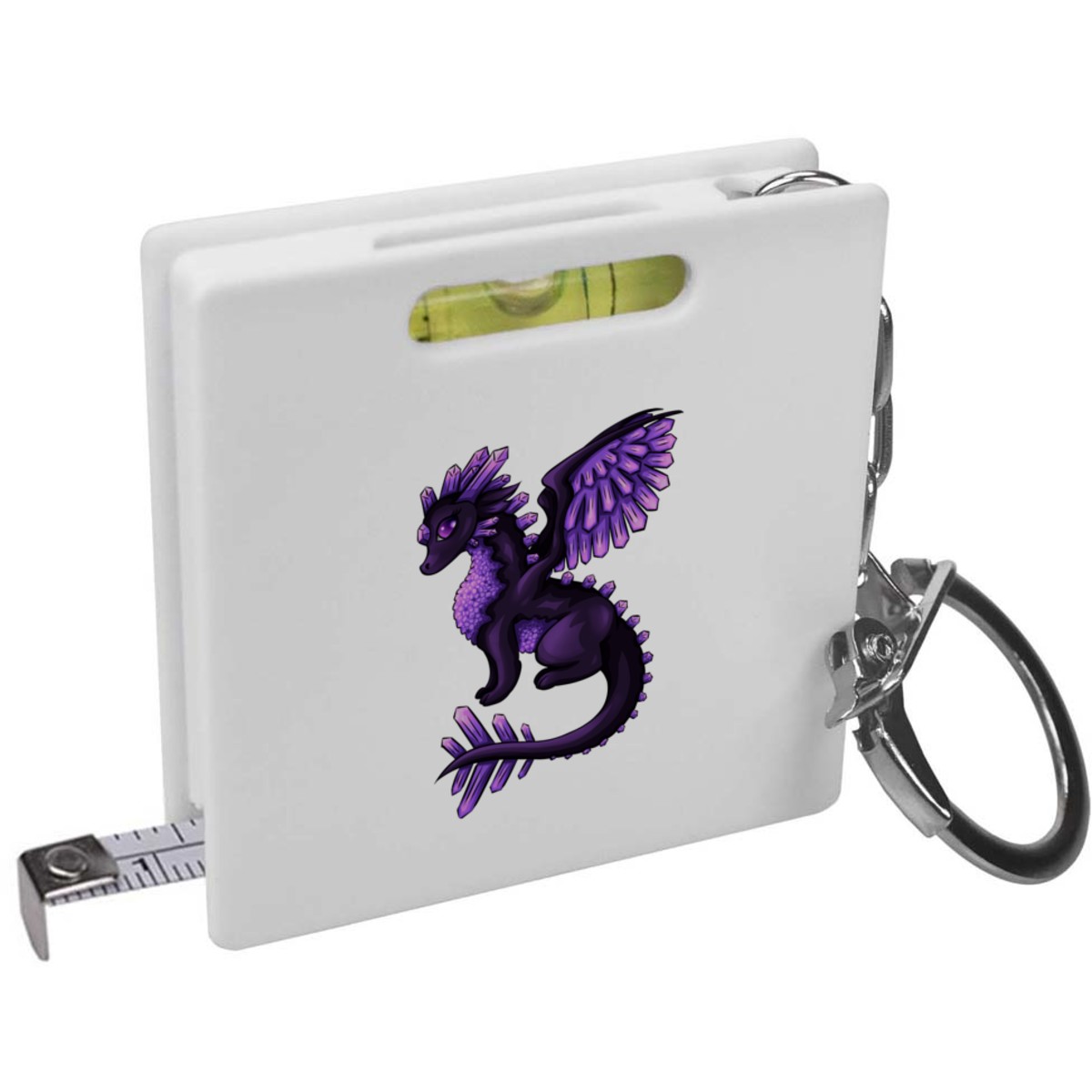 'Amethyst Dragon' Keyring Tape Measure / Spirit Level Tool (KM00021322)