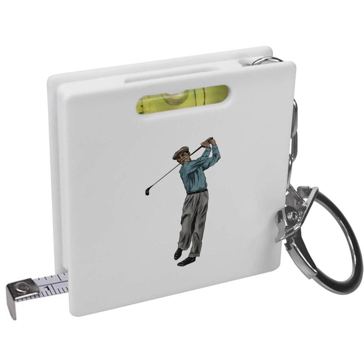 'Golf Swing' Keyring Tape Measure / Spirit Level Tool (KM00021929)