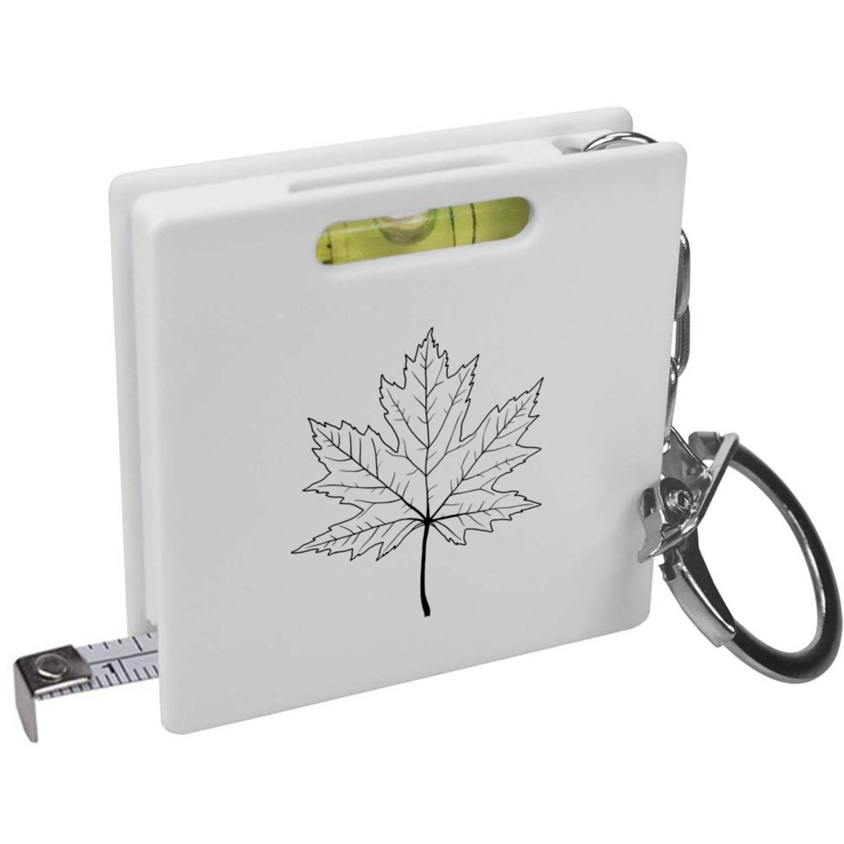 'Maple Leaf' Keyring Tape Measure / Spirit Level Tool (KM00024713)