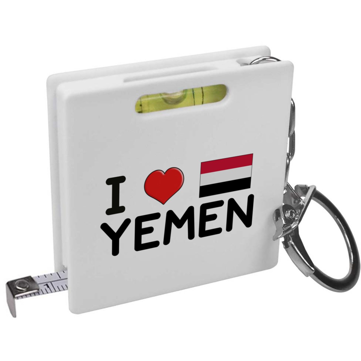 'I Love Yemen' Keyring Tape Measure / Spirit Level Tool (KM00027819)