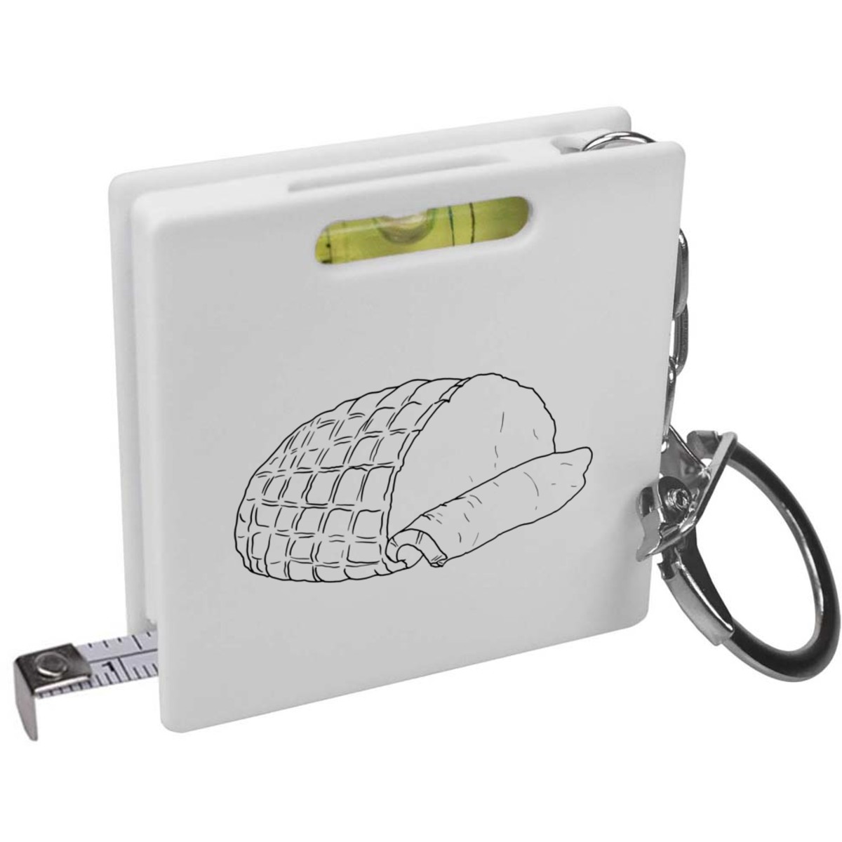 'Roasted Ham' Keyring Tape Measure / Spirit Level Tool (KM00029494)
