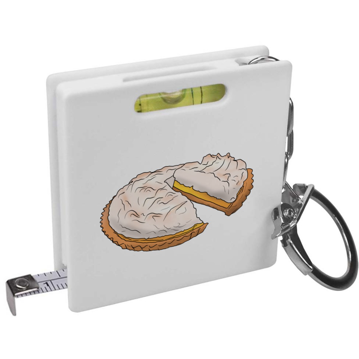 'Lemon Meringue Pie' Keyring Tape Measure / Spirit Level Tool (KM00030204)