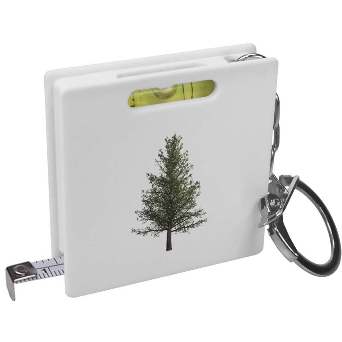 'Pine Tree' Keyring Tape Measure / Spirit Level Tool (KM00032886)