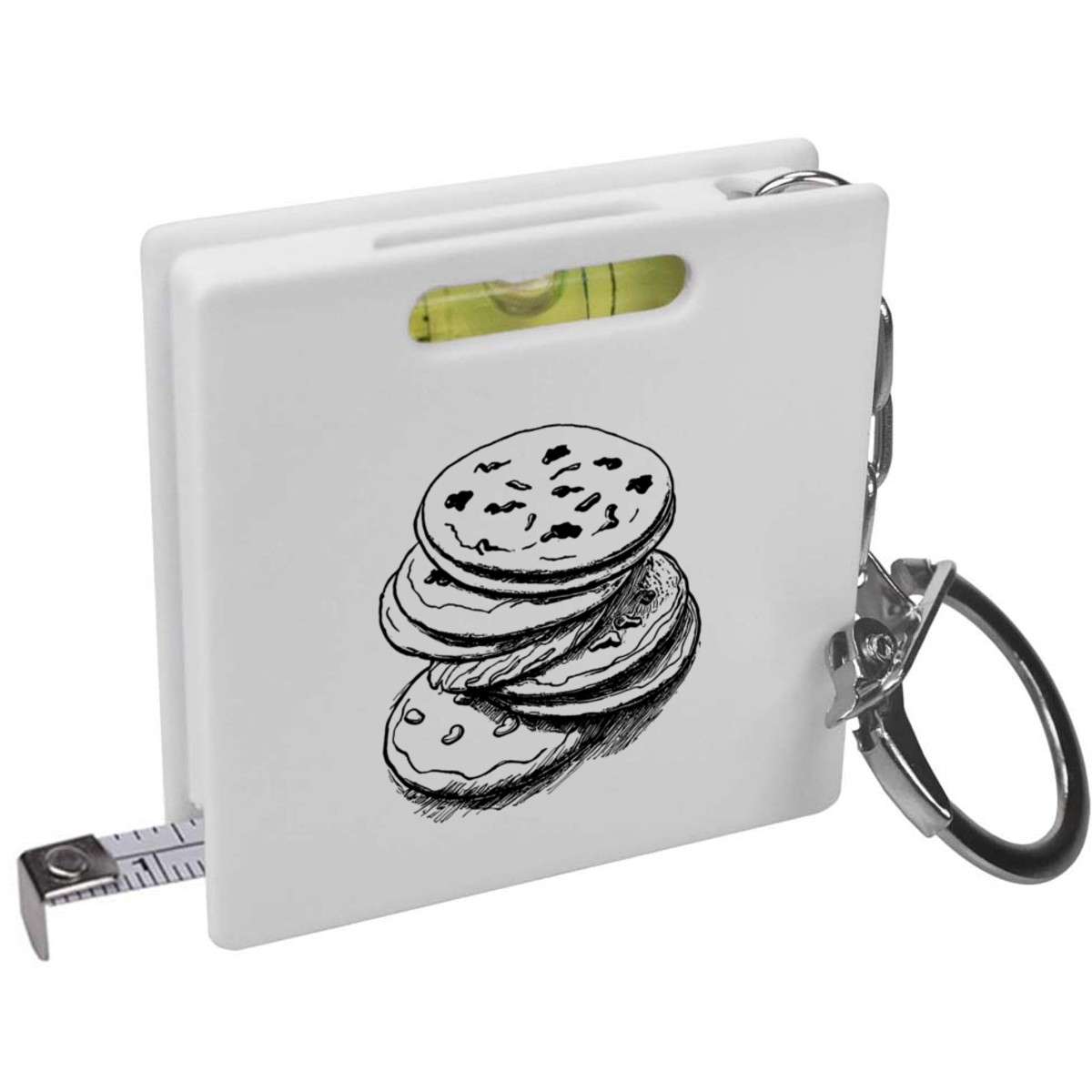 'Yummy cookies' Keyring Tape Measure / Spirit Level Tool (KM00038428)