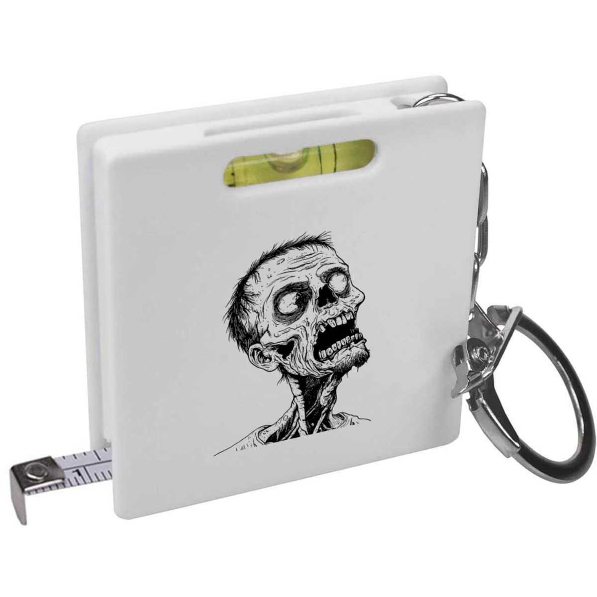 'Open Mouth Zombie' Keyring Tape Measure / Spirit Level Tool (KM00039177)