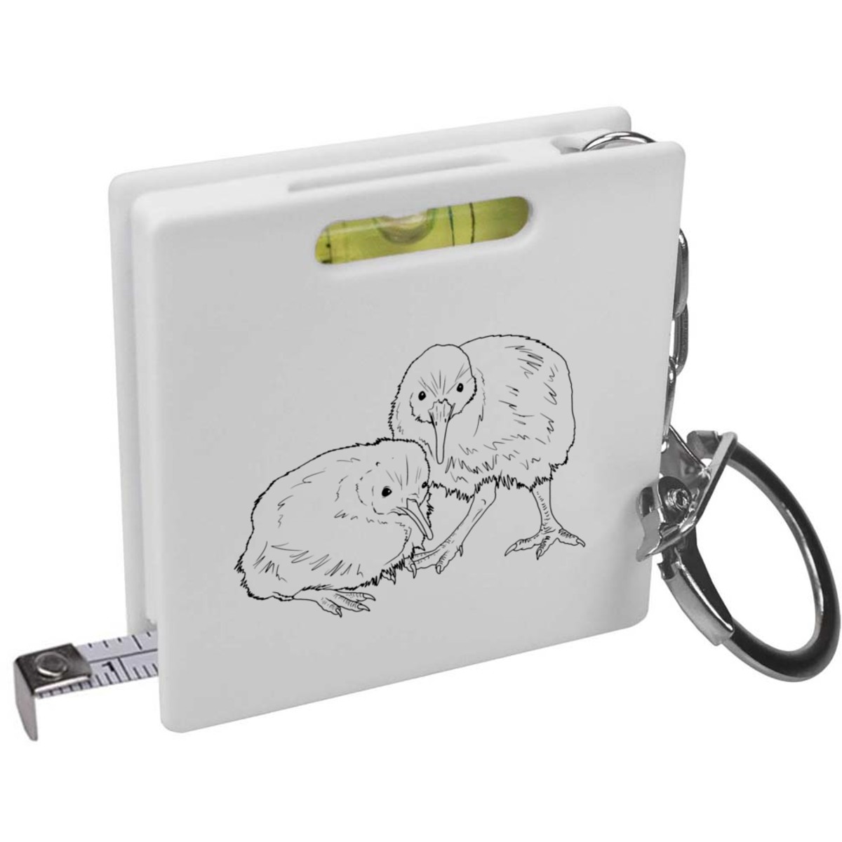 'Kiwi Birds' Keyring Tape Measure / Spirit Level Tool (KM00040645)