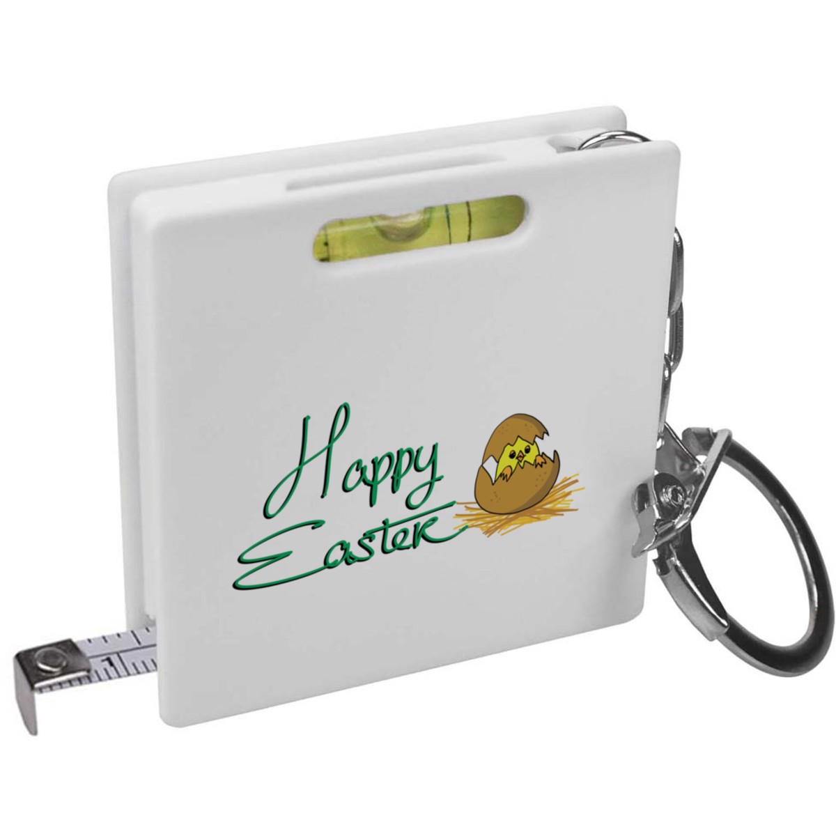 'Happy Easter' Keyring Tape Measure / Spirit Level Tool (KM00042857)