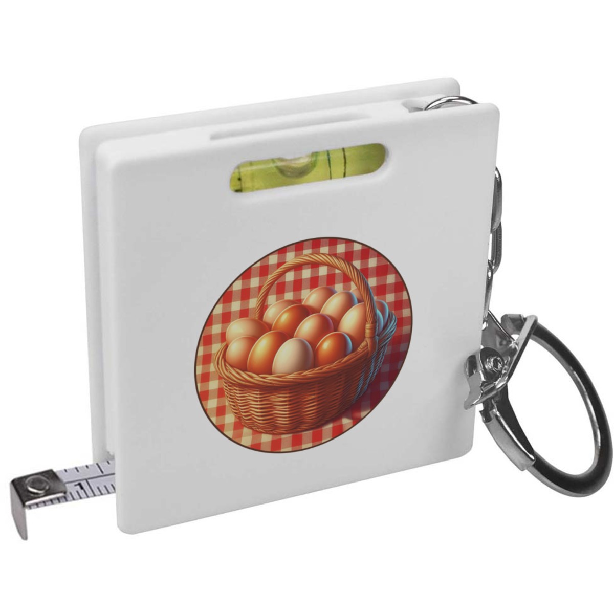 'Egg Basket' Keyring Tape Measure / Spirit Level Tool (KM00046879)
