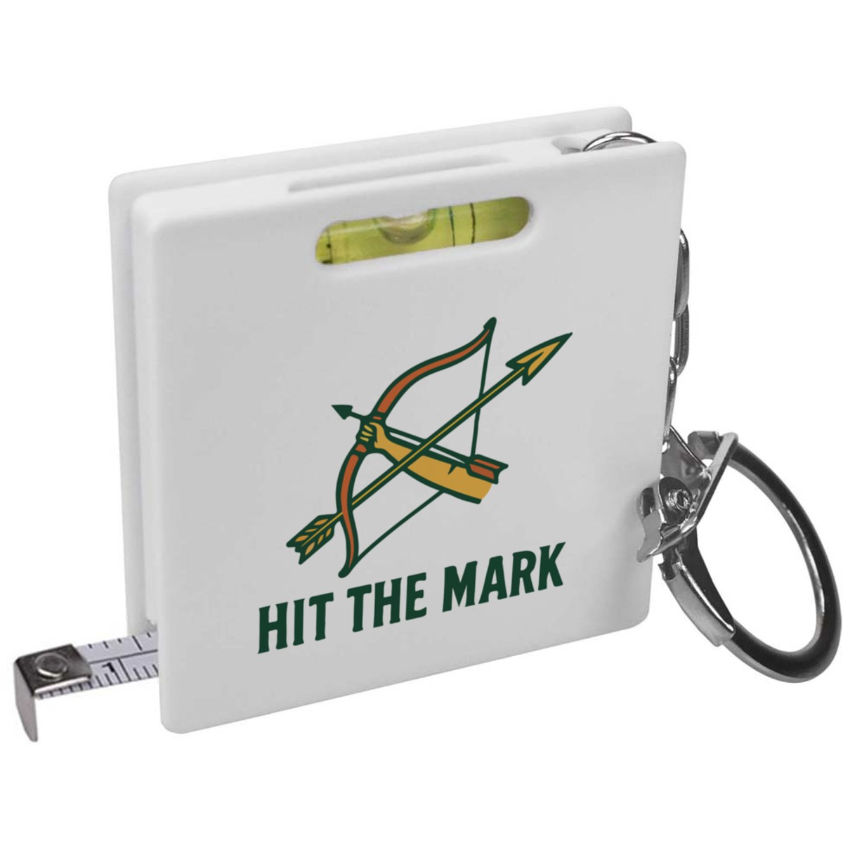 'Hit The Mark Archery' Keyring Tape Measure / Spirit Level Tool (KM00047229)