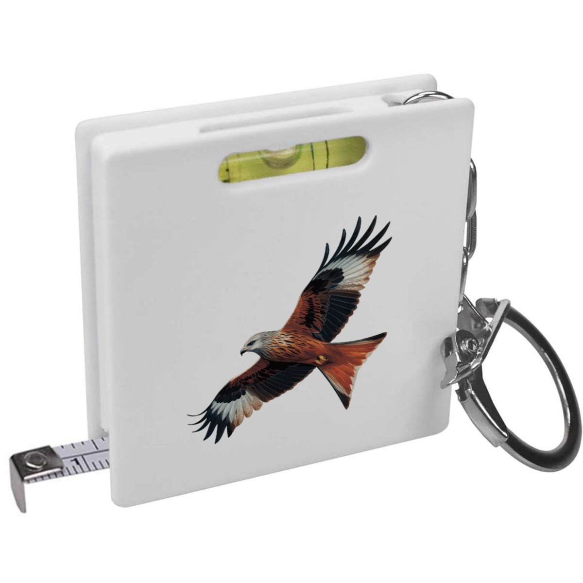 'Red Kite Bird Of Prey' Keyring Tape Measure / Spirit Level Tool (KM00047329)