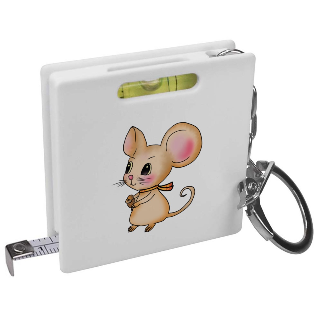 'Cute Mouse' Keyring Tape Measure / Spirit Level Tool (KM00047497)